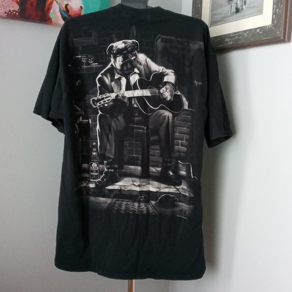 Vintage 1996 Liquid Blue "Cats suck Blues at the Crossroads"  T-Shirt - Picture 2 of 12